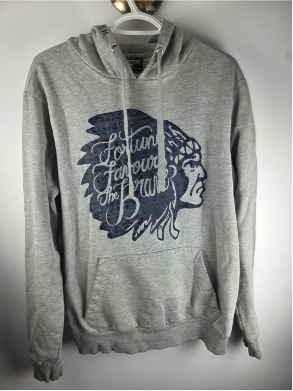 Headrush Medium Hoodies Gray Fortune Favours The Brave Pre-Owned